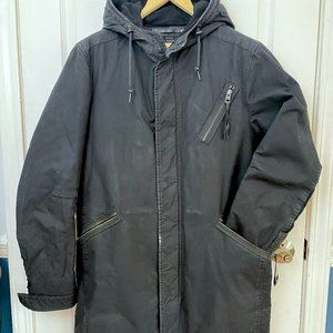 AllSaints Trench Coat Parka Jacket - Black S